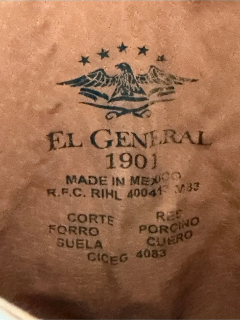 EL GENERAL Genuine Red Leather Pointed Toe Cowboy Boots Mens MEX 27 US 8 Western - Picture 7 of 8